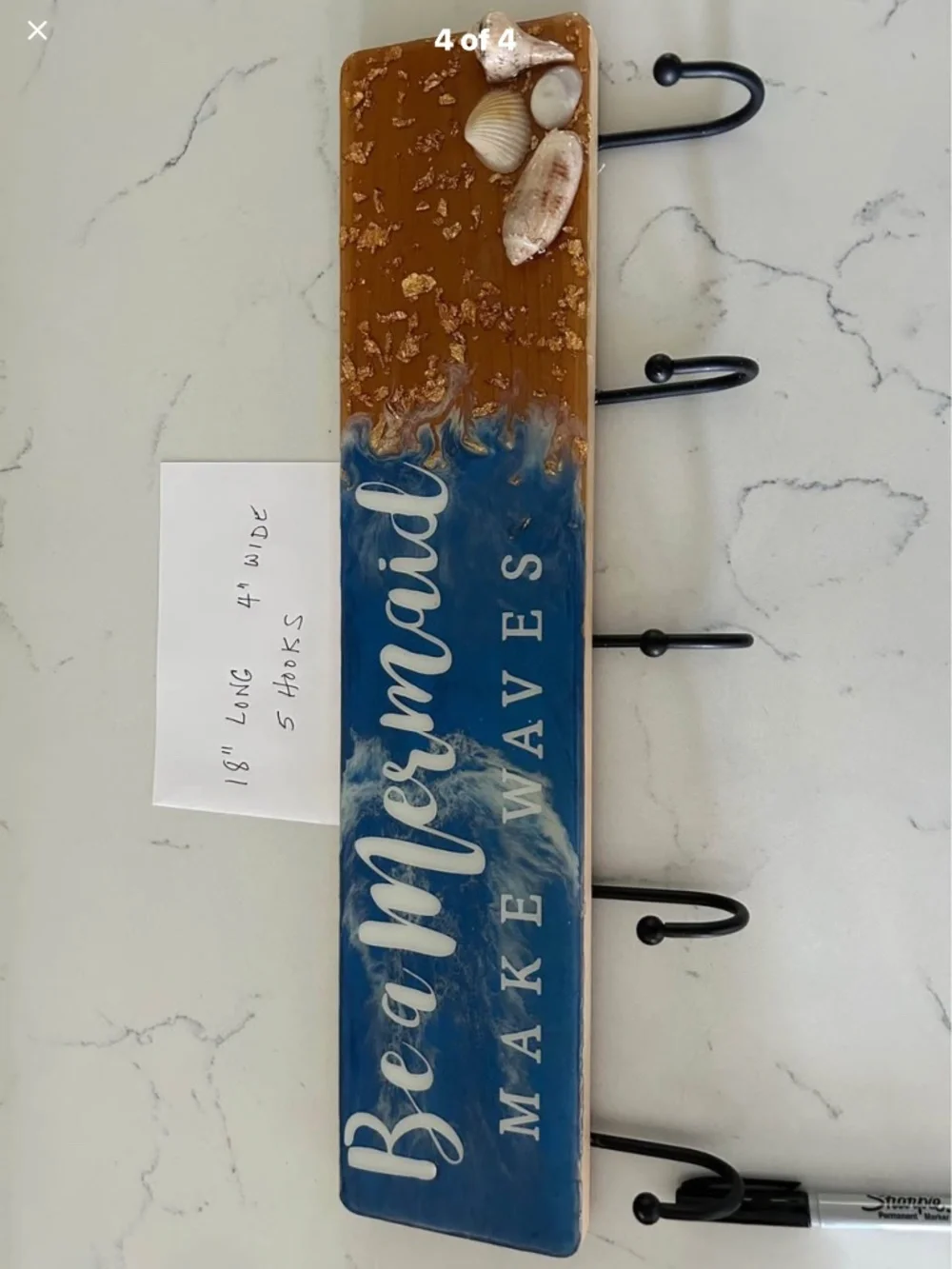 Home Decor “Be A Mermaid” epoxy wall hooks